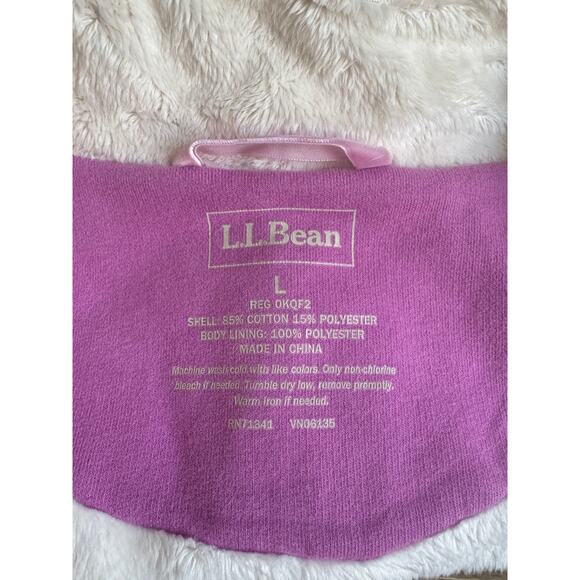 L.L Bean Women's Large Vest Purple Sherpa Fleece Lined Soft Zip Up Mock Neck - Picture 5 of 6
